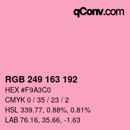 カラーコード: RGB 249 163 192 | qconv.com