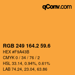 カラーコード: RGB 249 164.2 59.6 | qconv.com