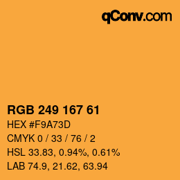 カラーコード: RGB 249 167 61 | qconv.com