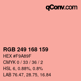 カラーコード: RGB 249 168 159 | qconv.com
