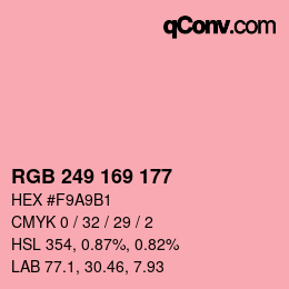 Color code: RGB 249 169 177 | qconv.com