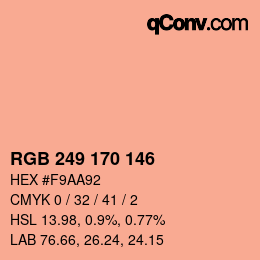 Code couleur: RGB 249 170 146 | qconv.com