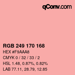 カラーコード: RGB 249 170 168 | qconv.com