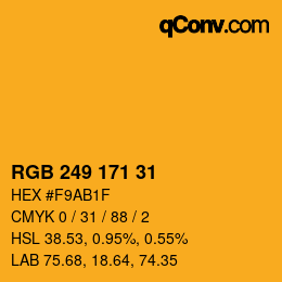 颜色代码: RGB 249 171 31 | qconv.com