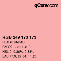 カラーコード: RGB 249 173 173 | qconv.com
