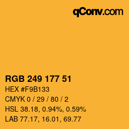 颜色代码: RGB 249 177 51 | qconv.com