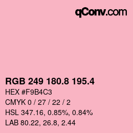 カラーコード: RGB 249 180.8 195.4 | qconv.com