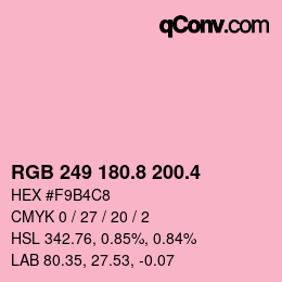 カラーコード: RGB 249 180.8 200.4 | qconv.com
