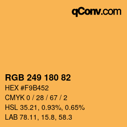 Farbcode: RGB 249 180 82 | qconv.com