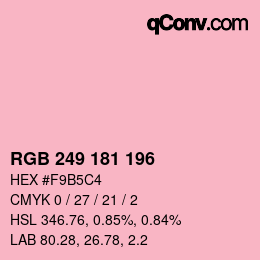 Color code: RGB 249 181 196 | qconv.com