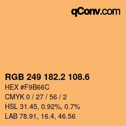 カラーコード: RGB 249 182.2 108.6 | qconv.com