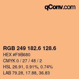 カラーコード: RGB 249 182.6 128.6 | qconv.com