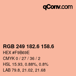 カラーコード: RGB 249 182.6 158.6 | qconv.com