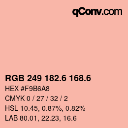 カラーコード: RGB 249 182.6 168.6 | qconv.com