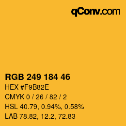 カラーコード: RGB 249 184 46 | qconv.com