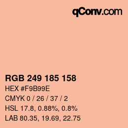 Color code: RGB 249 185 158 | qconv.com