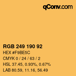 Farbcode: RGB 249 190 92 | qconv.com
