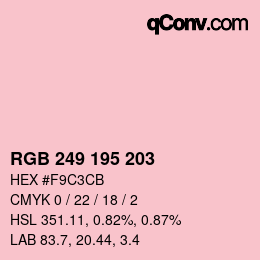 颜色代码: RGB 249 195 203 | qconv.com