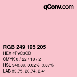 カラーコード: RGB 249 195 205 | qconv.com