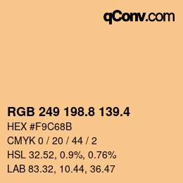 カラーコード: RGB 249 198.8 139.4 | qconv.com