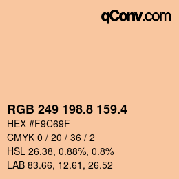 カラーコード: RGB 249 198.8 159.4 | qconv.com