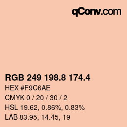 カラーコード: RGB 249 198.8 174.4 | qconv.com