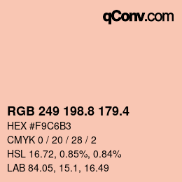 カラーコード: RGB 249 198.8 179.4 | qconv.com