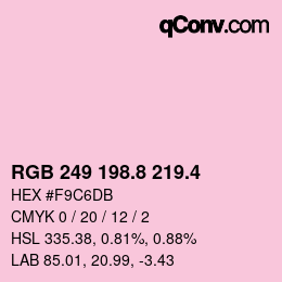 カラーコード: RGB 249 198.8 219.4 | qconv.com