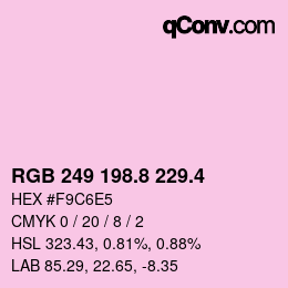 カラーコード: RGB 249 198.8 229.4 | qconv.com