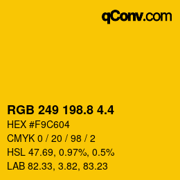 カラーコード: RGB 249 198.8 4.4 | qconv.com