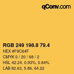 カラーコード: RGB 249 198.8 79.4 | qconv.com