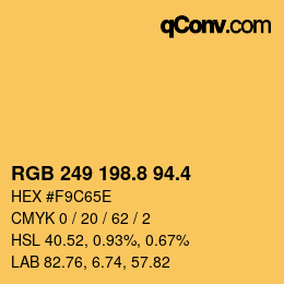 カラーコード: RGB 249 198.8 94.4 | qconv.com