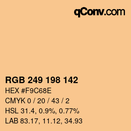 Color code: RGB 249 198 142 | qconv.com