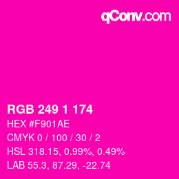 Color code: RGB 249 1 174 | qconv.com