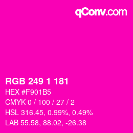 カラーコード: RGB 249 1 181 | qconv.com