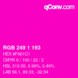 Color code: RGB 249 1 193 | qconv.com