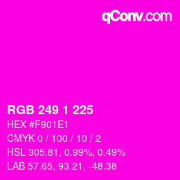 カラーコード: RGB 249 1 225 | qconv.com