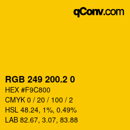カラーコード: RGB 249 200.2 0 | qconv.com