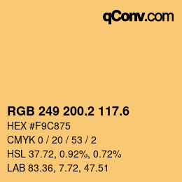 カラーコード: RGB 249 200.2 117.6 | qconv.com