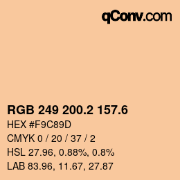 カラーコード: RGB 249 200.2 157.6 | qconv.com