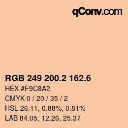 カラーコード: RGB 249 200.2 162.6 | qconv.com