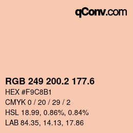 カラーコード: RGB 249 200.2 177.6 | qconv.com