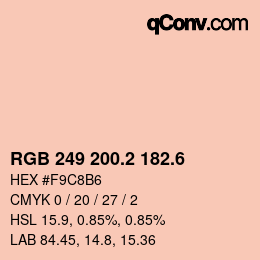 カラーコード: RGB 249 200.2 182.6 | qconv.com