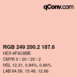 カラーコード: RGB 249 200.2 187.6 | qconv.com