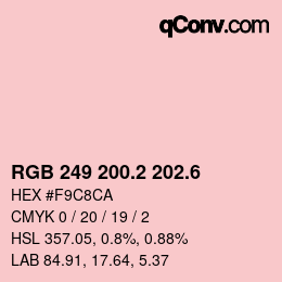 カラーコード: RGB 249 200.2 202.6 | qconv.com