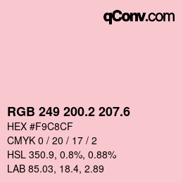 カラーコード: RGB 249 200.2 207.6 | qconv.com