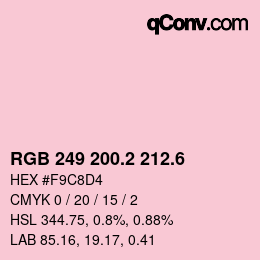 カラーコード: RGB 249 200.2 212.6 | qconv.com