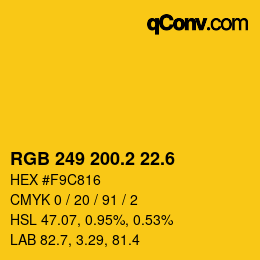 カラーコード: RGB 249 200.2 22.6 | qconv.com