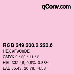カラーコード: RGB 249 200.2 222.6 | qconv.com