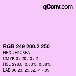 カラーコード: RGB 249 200.2 250 | qconv.com